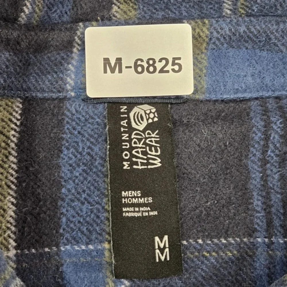 Mountain Hard Wear Men Button Up Shirt M Blue Plaid Long Sleeve‎ Flannel Work